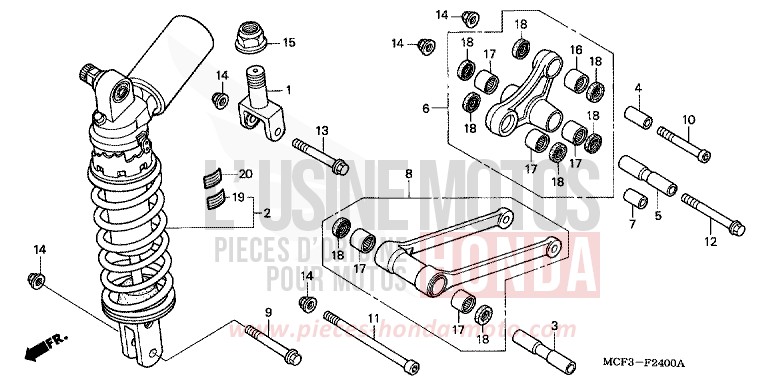 COUSSIN ARRIERE (VTR1000SPY/1) von VTR1000 SP-1 WINNING RED (R258) von 2001